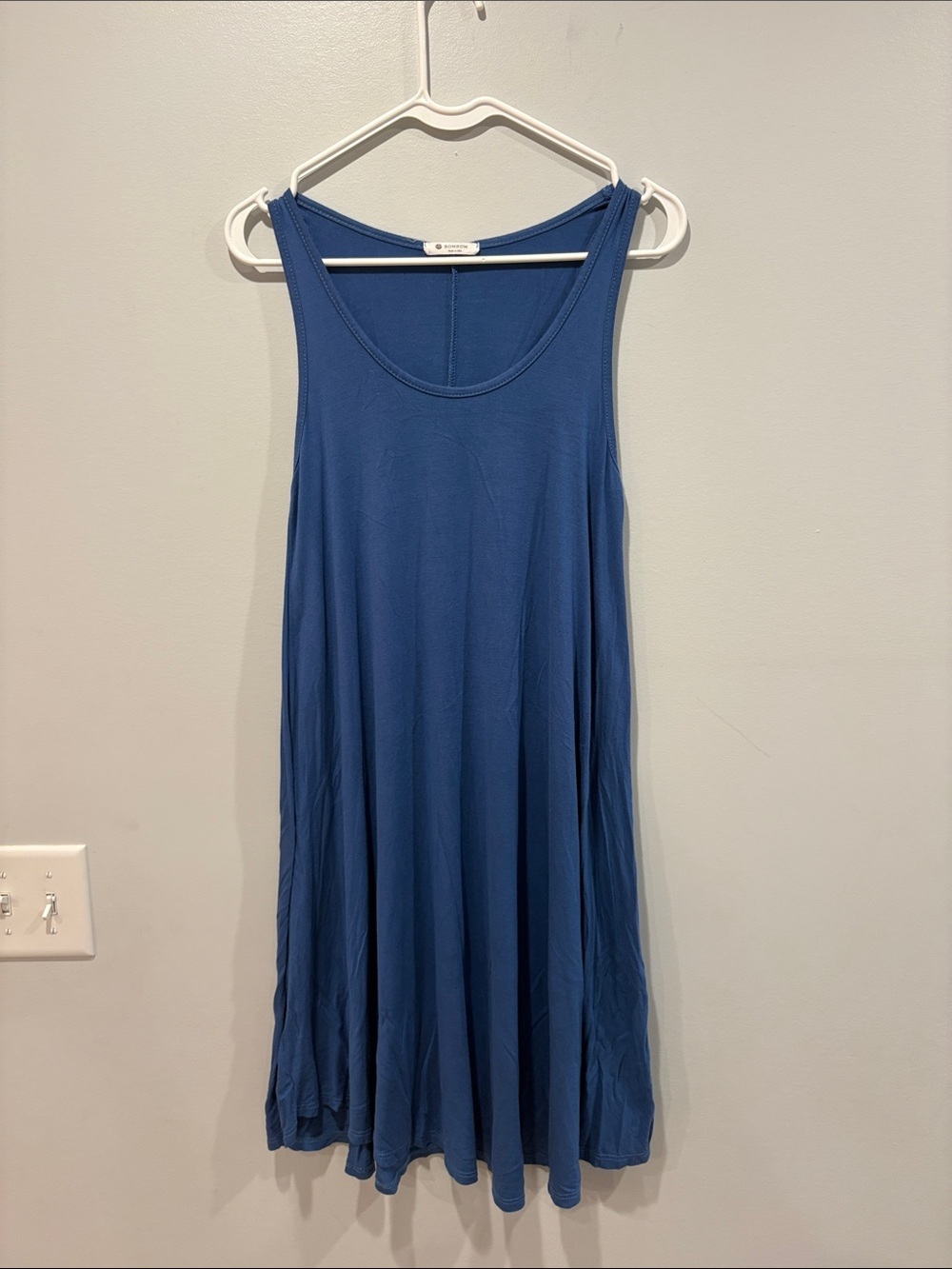 Blue Sleeveless Midi Swing Dress - Women ptp 16 length 38